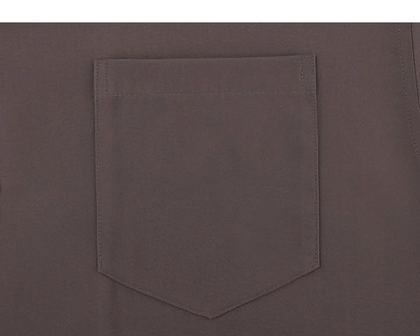 IDLT short sleeve shirt, brown chest pocket.