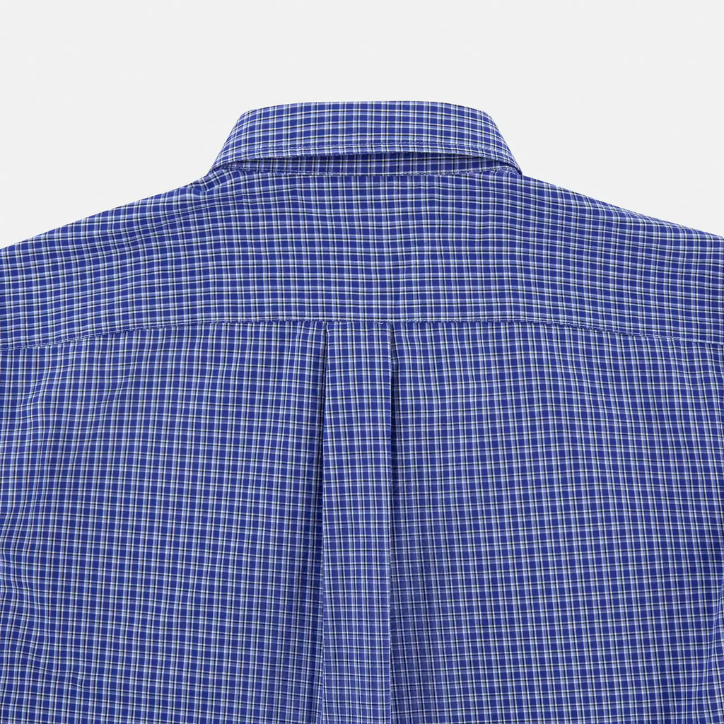 IDLT plaid shirt, blue back yoke.