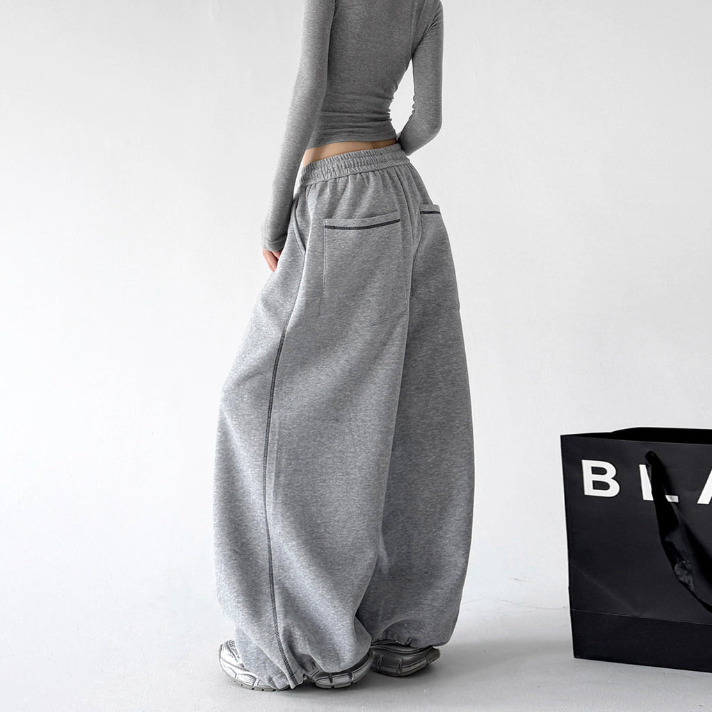 CT223 wide leg sweatpants heather gray regular color view 01