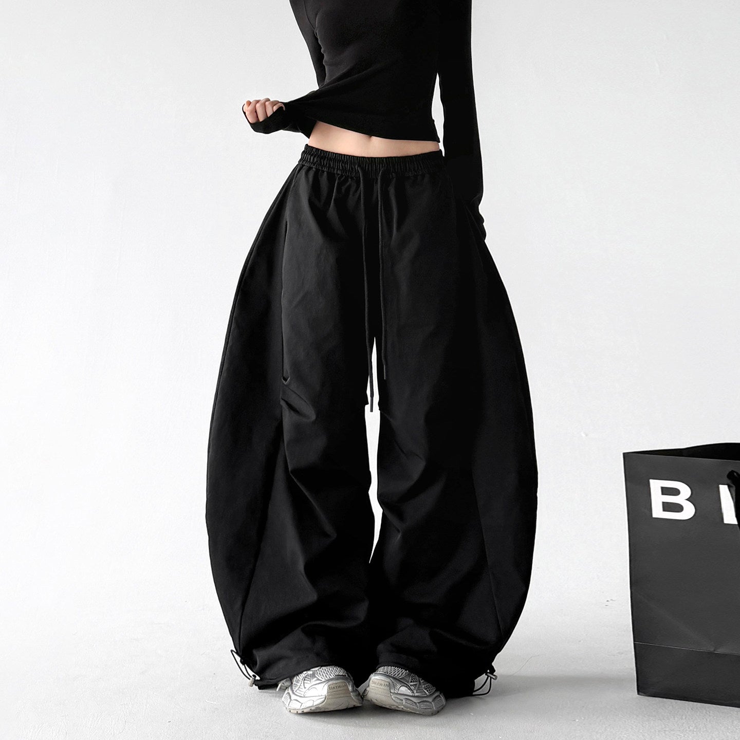 CT227 wide leg pants black regular color view 01 Main image