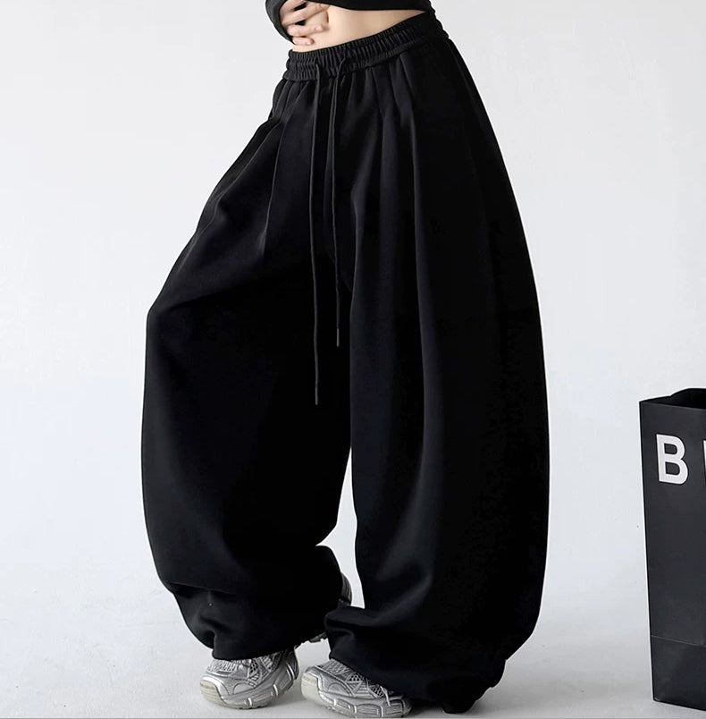 ct239 drawstring wide leg sweatpants black angled front 23 focus v2