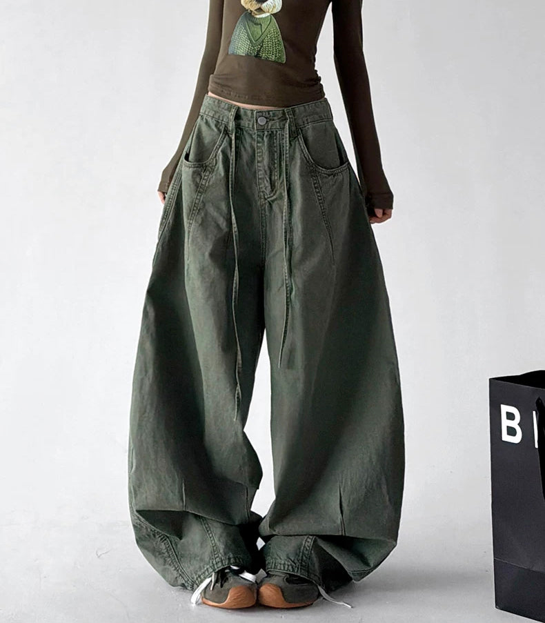 Patch-Pocket Wide-Leg Jeans