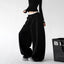 Black drawstring wide-leg pants side - CT253