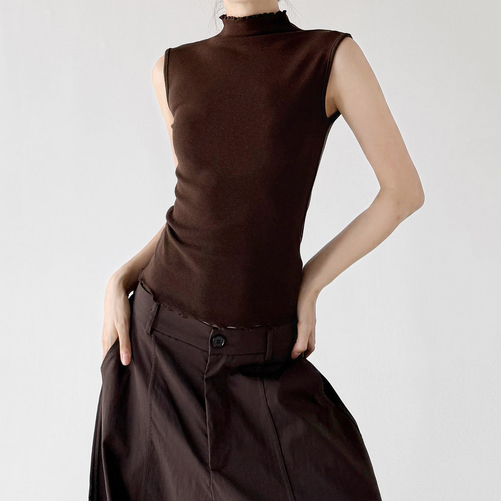 CT28992 tank top brown color view 01