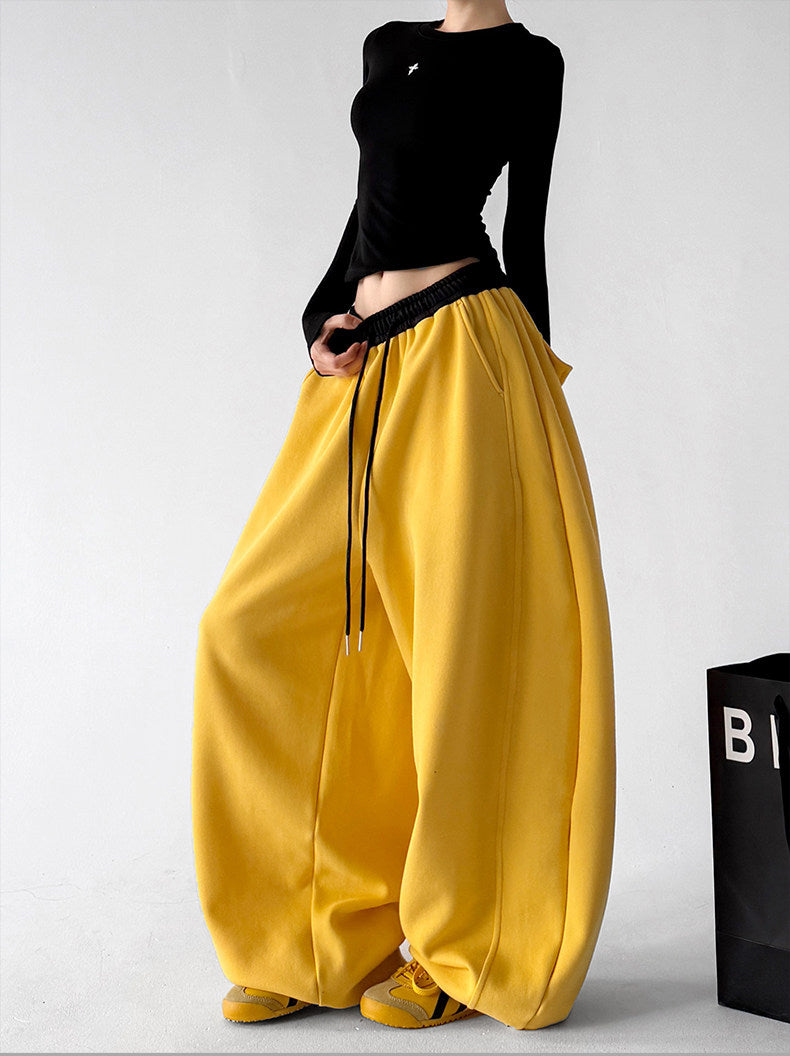 Curved-Leg Drawstring Sweatpants - CT59908 Secondary image