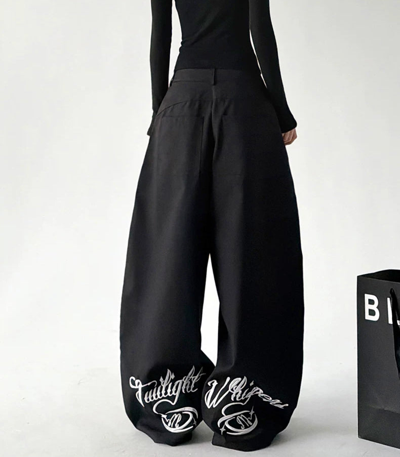Black wide-leg pants back alt
