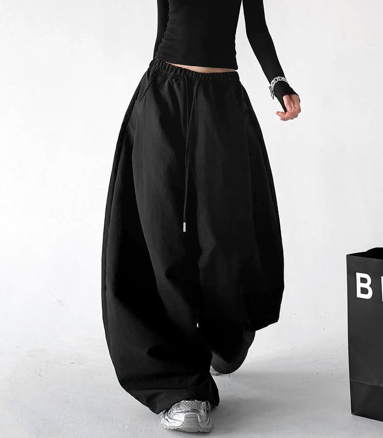 Drawstring Wide-Leg Pants