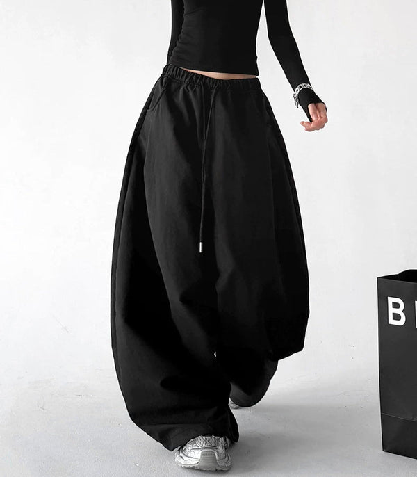 Drawstring Wide-Leg Pants