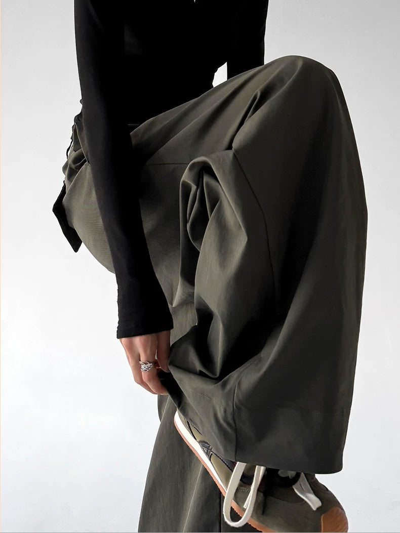 Army Green pants cuff detail