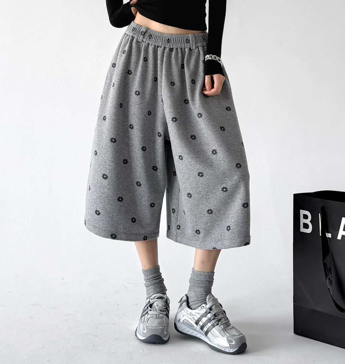 Gray pants front