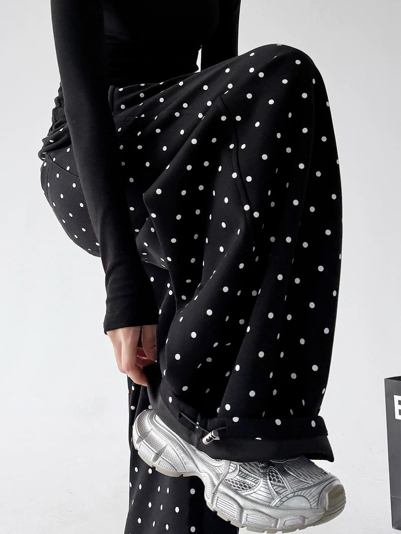 Black pants cuff detail