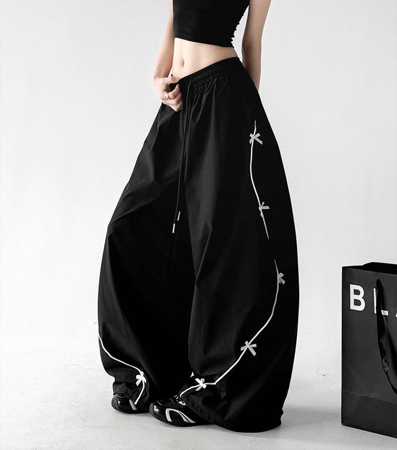 Women's cargo wide-leg pants in black, product view 4 — CT66188