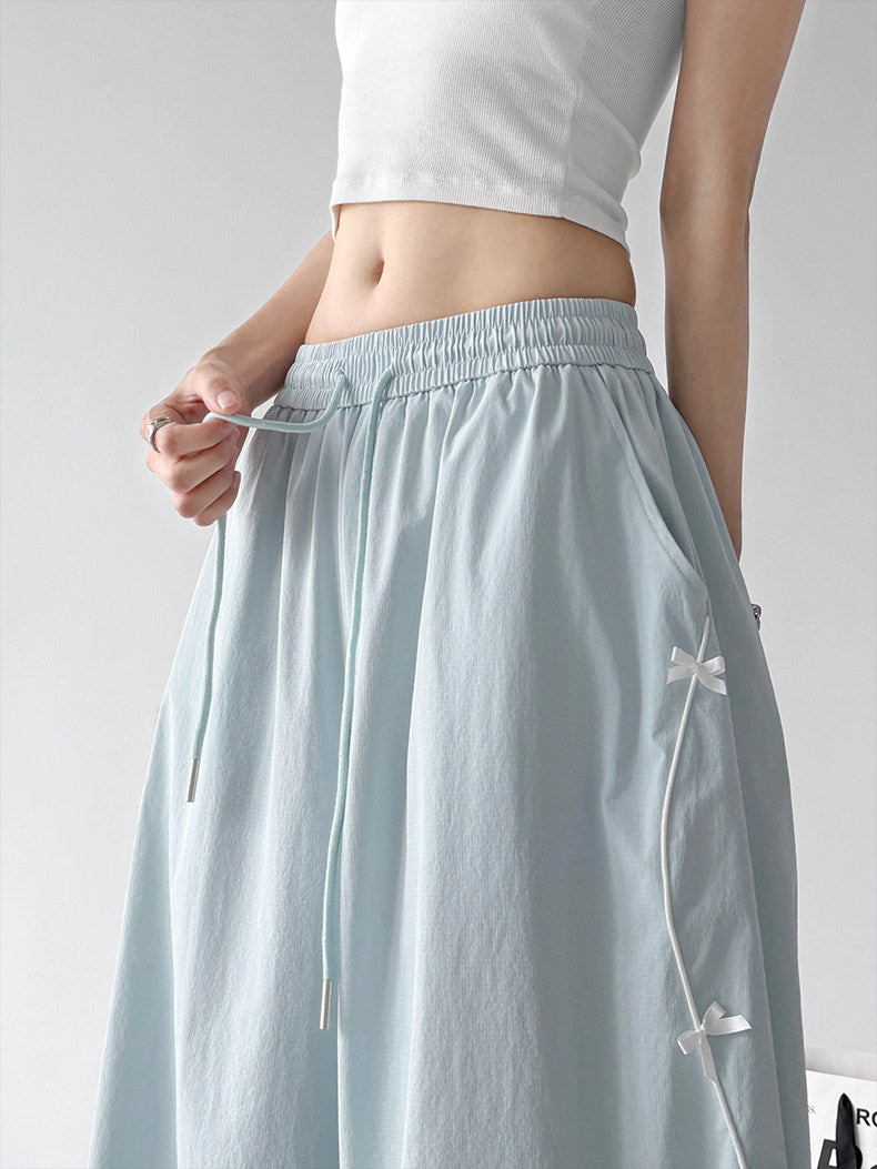Women's cargo wide-leg pants in light blue, product view 5 — CT66188