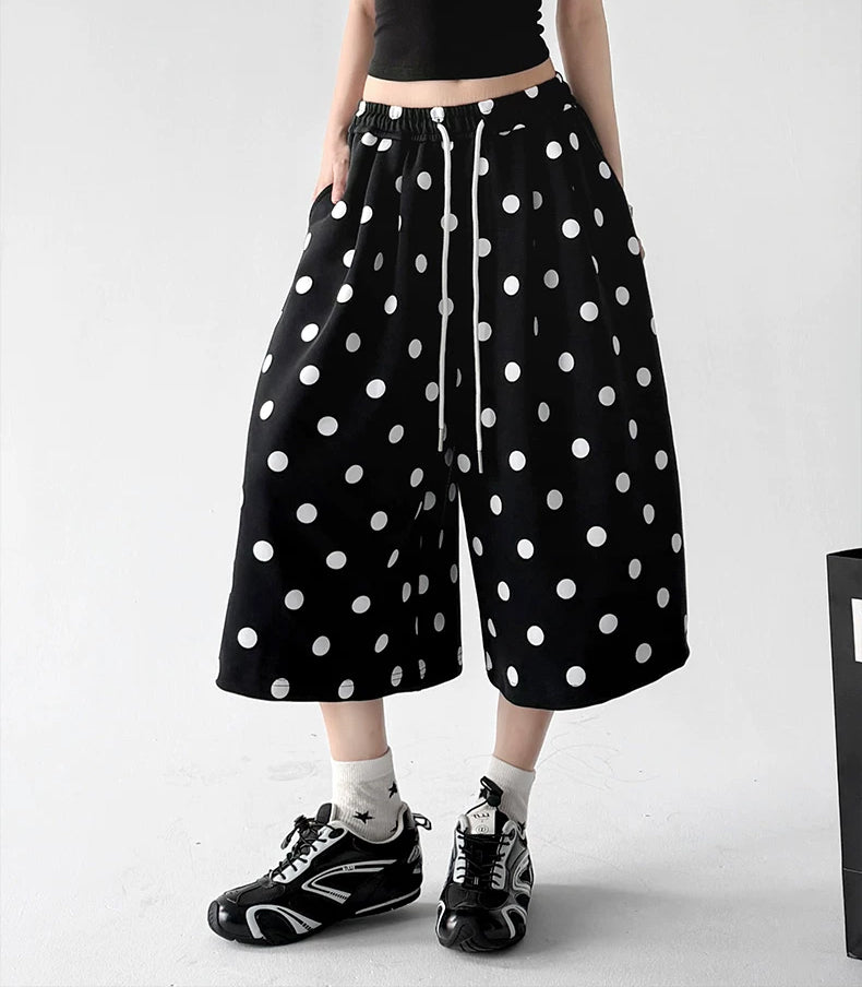 Black polka-dot culottes front alternate - CT66201