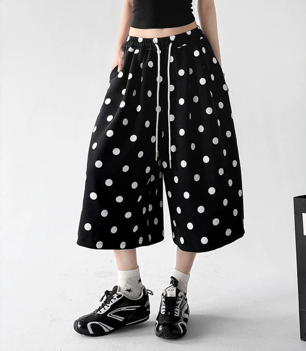 Black polka-dot culottes front alternate - CT66201