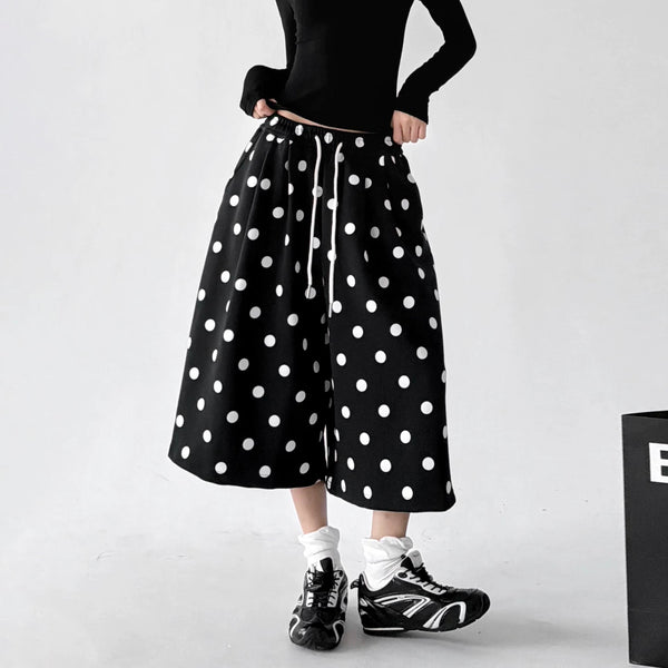 Black polka-dot culottes long sleeve styling - CT66201