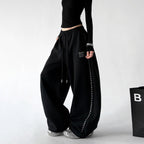 CT66211 wide leg sweatpants black color view 01