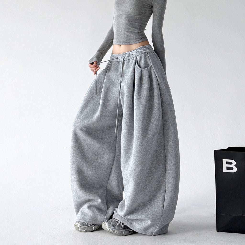CT66218 wide leg sweatpants gray color view 01