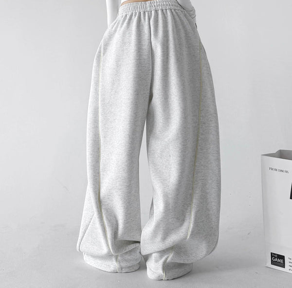 Wide-Leg-Sweathose mit Kontrastnähten