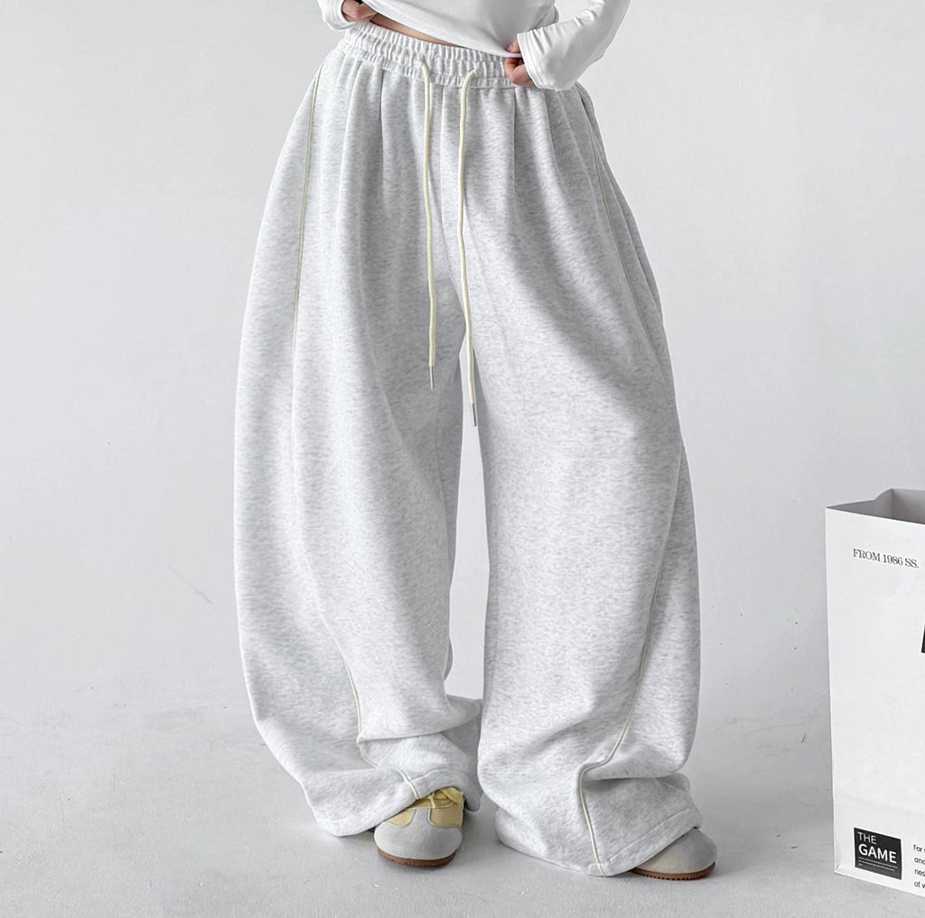 Wide-Leg-Sweathose mit Kontrastnähten