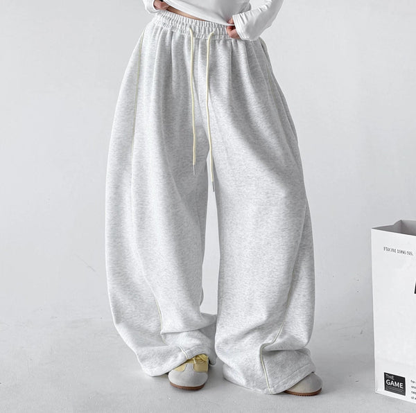 Wide-Leg-Sweathose mit Kontrastnähten