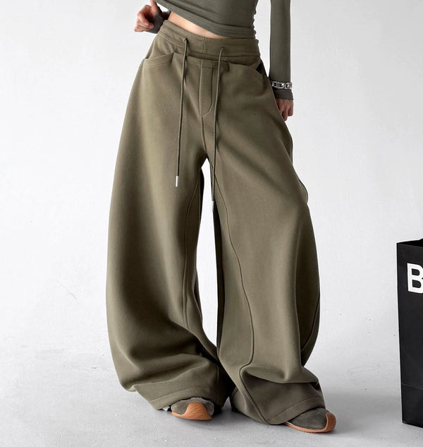 Wide-Leg-Sweathose mit Gürtelschlaufen