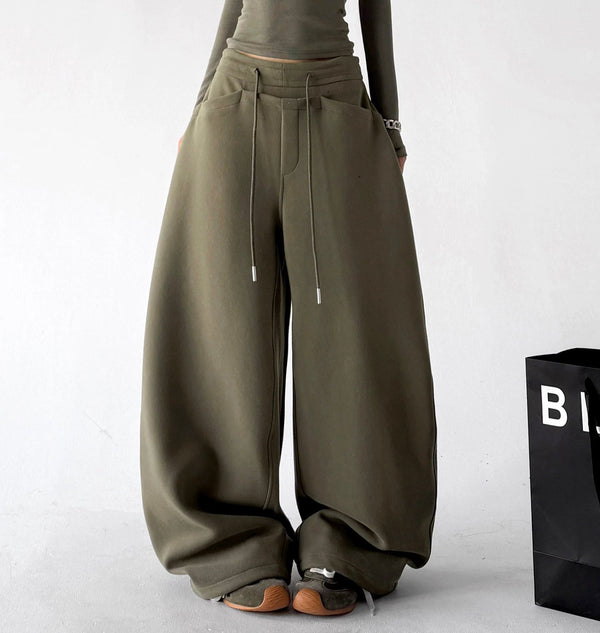 Wide-Leg-Sweathose mit Gürtelschlaufen