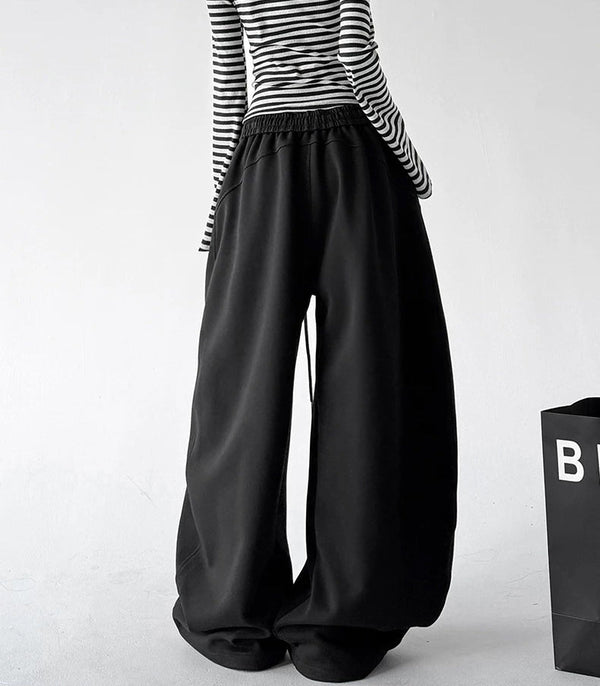 Wide-Leg-Sweathose mit Gürtelschlaufen