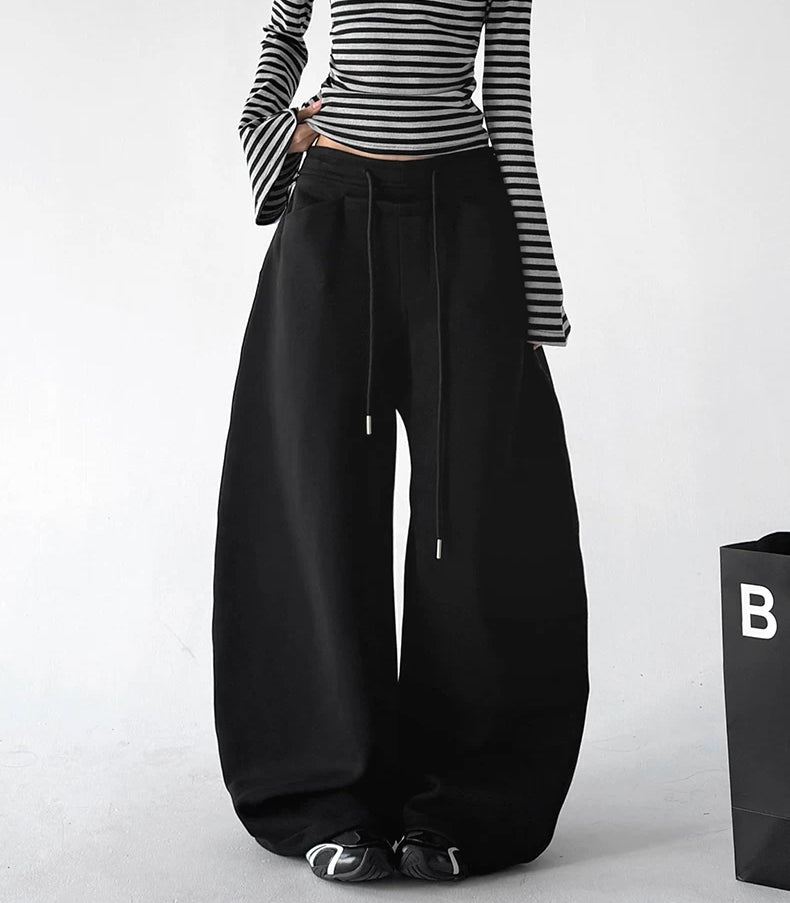 Wide-Leg-Sweathose mit Gürtelschlaufen