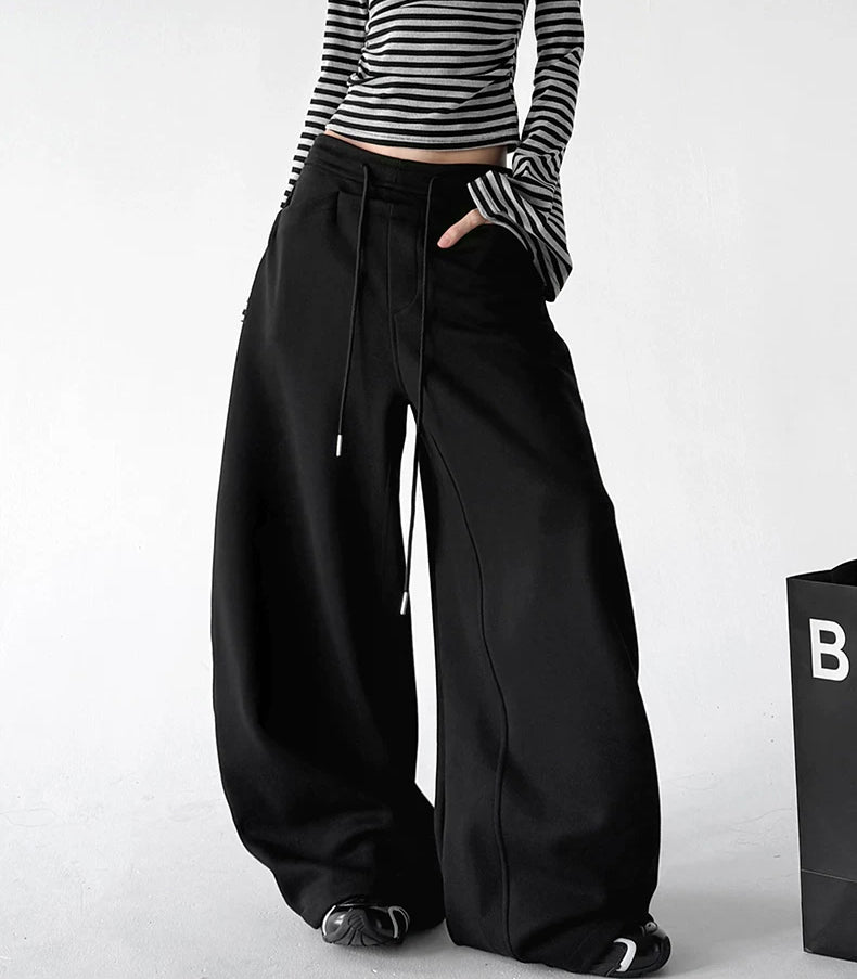 Wide-Leg-Sweathose mit Gürtelschlaufen