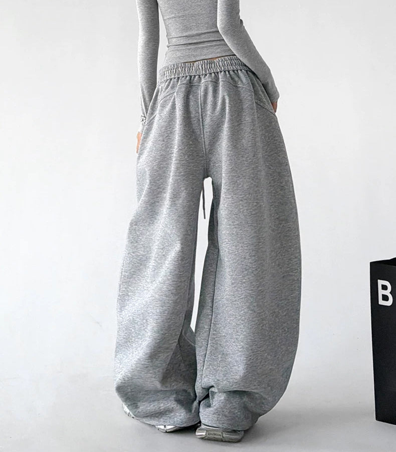 Wide-Leg-Sweathose mit Gürtelschlaufen