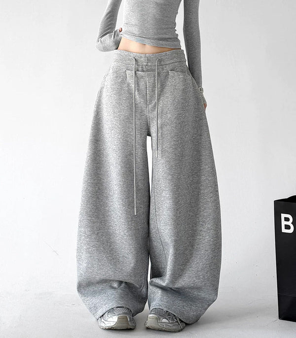 Wide-Leg-Sweathose mit Gürtelschlaufen