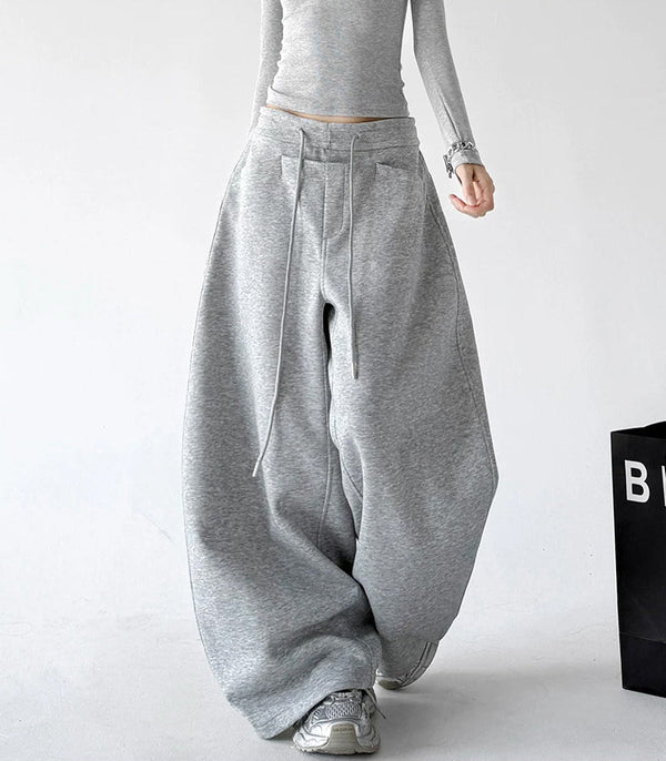 Wide-Leg-Sweathose mit Gürtelschlaufen