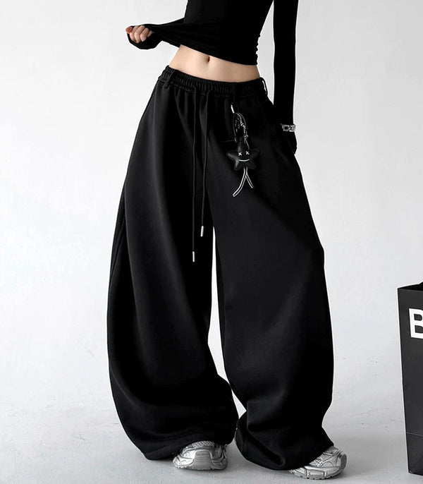 Black wide-leg pants angled front - CT66269