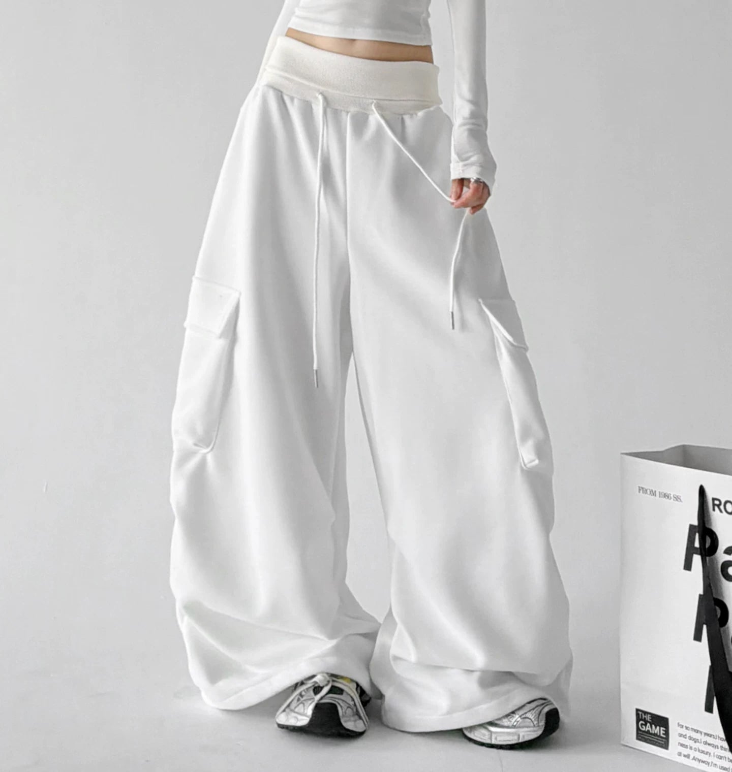 Panel-Pocket Wide-Leg Sweatpants 서브 이미지