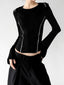 Black contrast-piping top front hands - CT66278