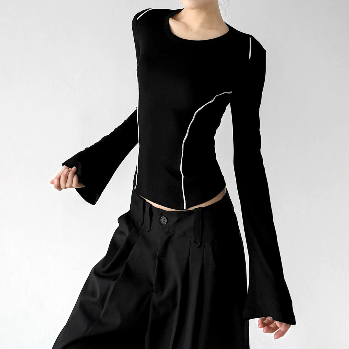 Black contrast-piping top side - CT66278
