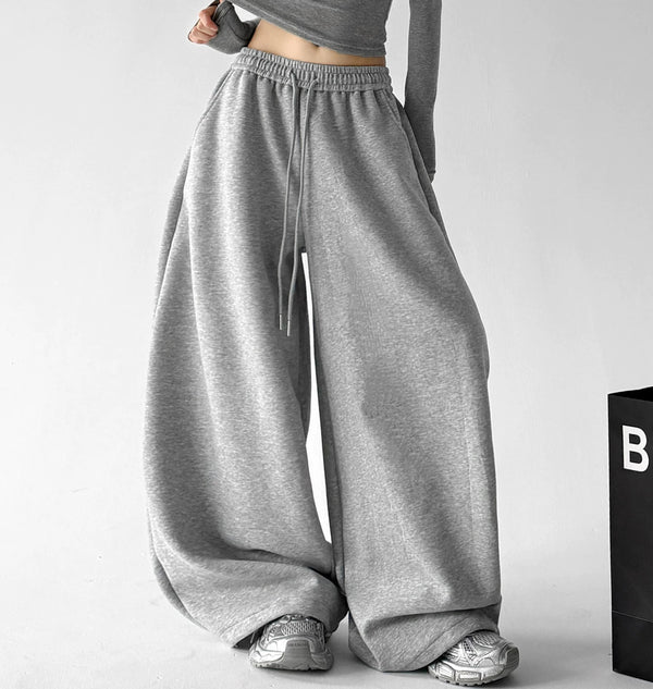 Gray print-detail wide-leg pants front alt - CT66300