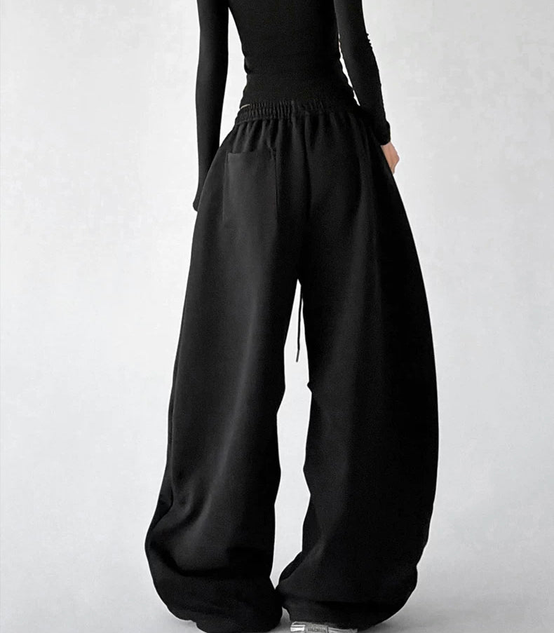 Black logo-detail wide-leg pants back - CT66306