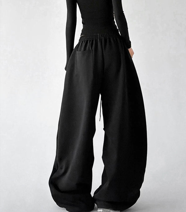 Black logo-detail wide-leg pants back - CT66306
