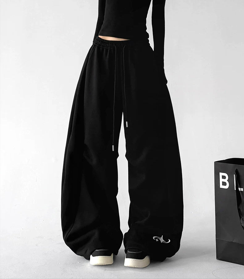 Black logo-detail wide-leg pants front - CT66306