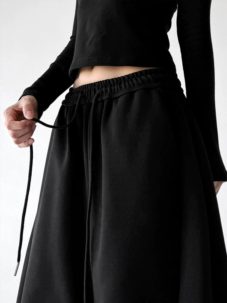 Black logo-detail wide-leg pants waist detail - CT66306