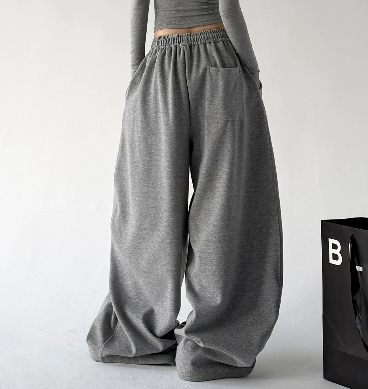 Light Gray wide-leg pants back - CT66310