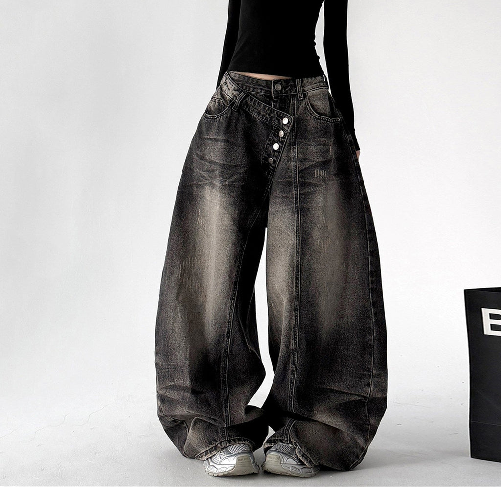 CT6818 wide leg jeans black color view 01