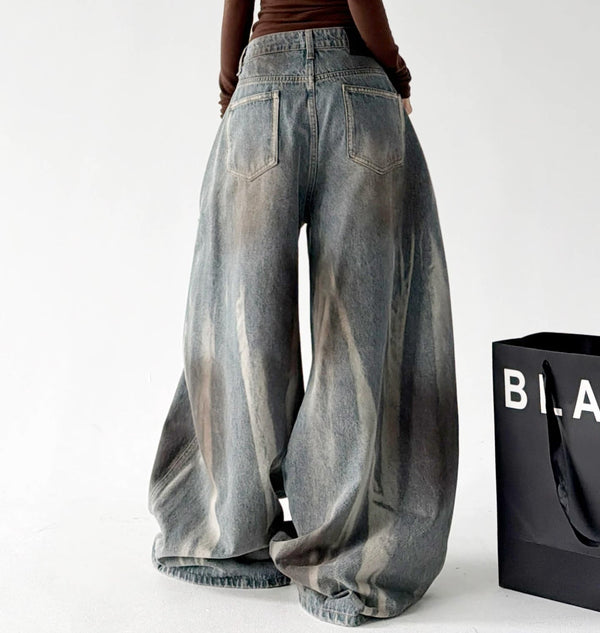 Cross-Motif Flap-Pocket Jeans