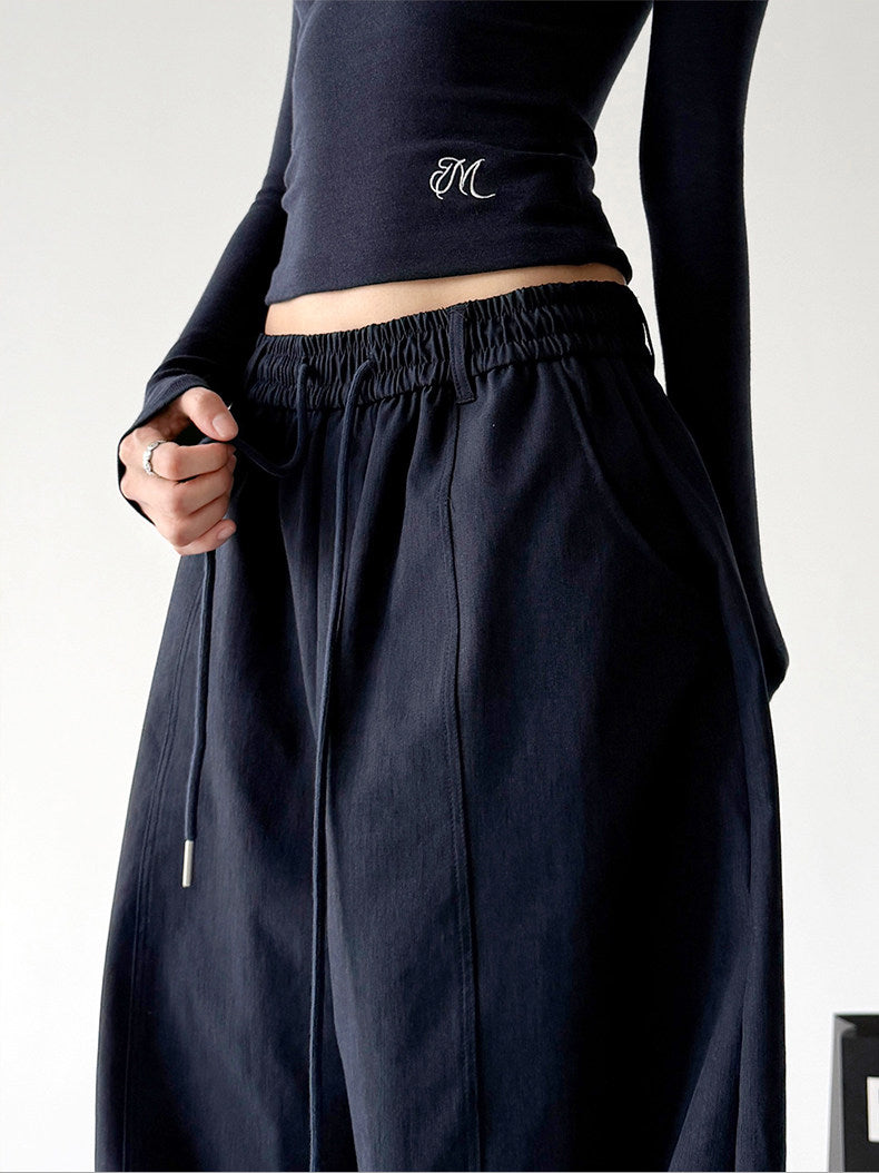 Lightweight Cargo Wide-Leg Pants - CT7853 - Navy product view 7
