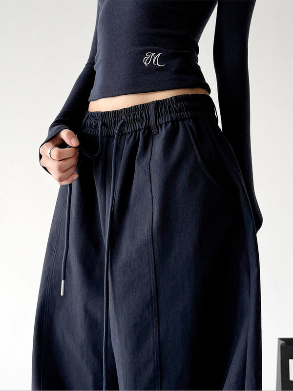 Lightweight Cargo Wide-Leg Pants - CT7853 - Navy product view 7
