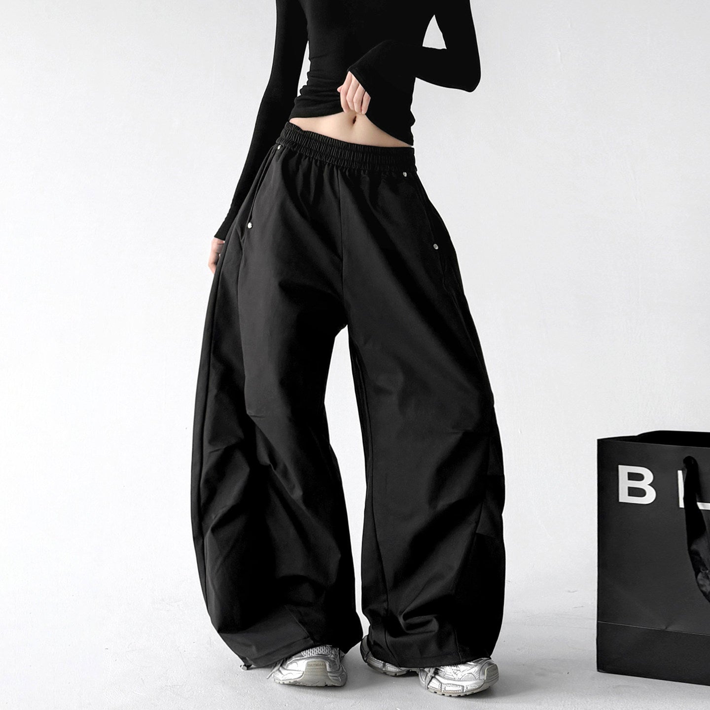 CT795 wide leg pants black regular color view 01 Main image