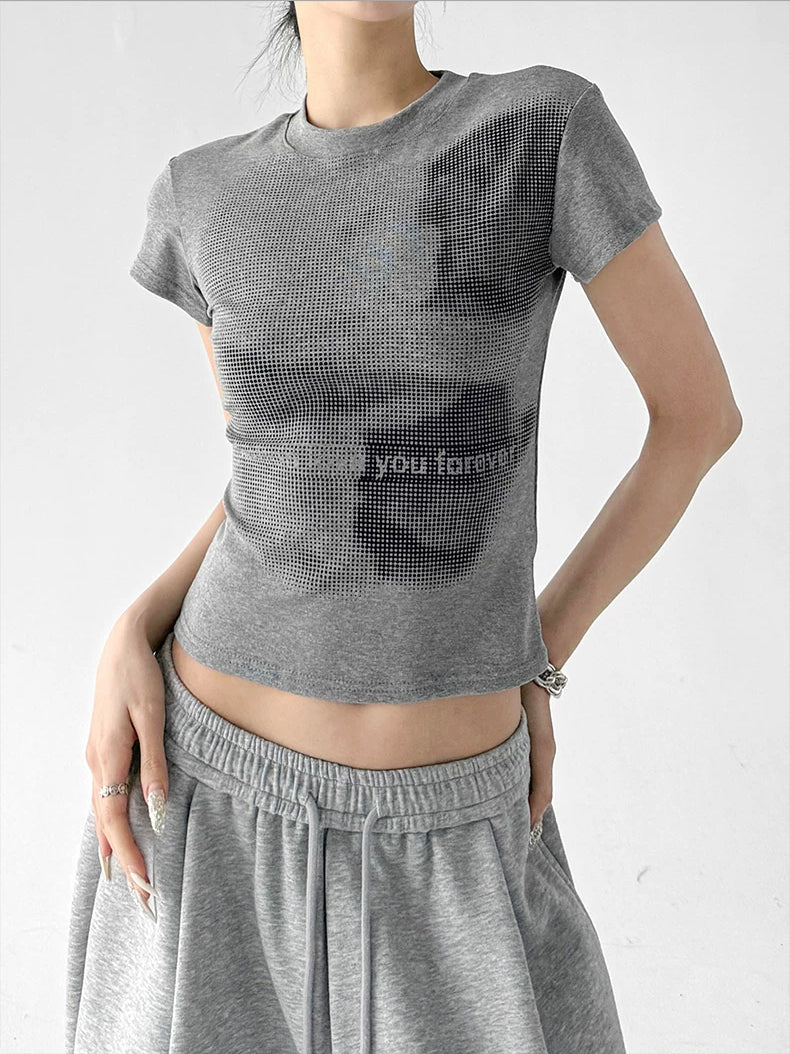 Gray Short Sleeve graphic tee front alternate view - CT817