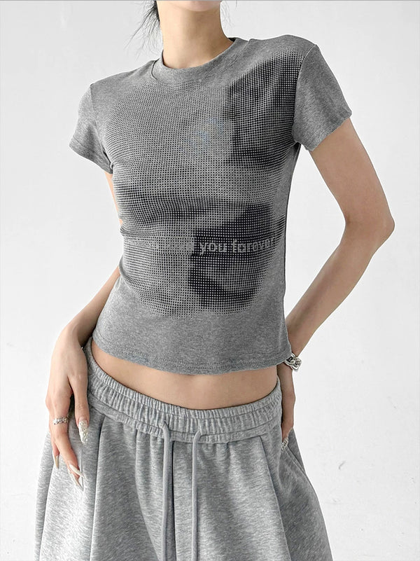 Gray Short Sleeve graphic tee front alternate view - CT817